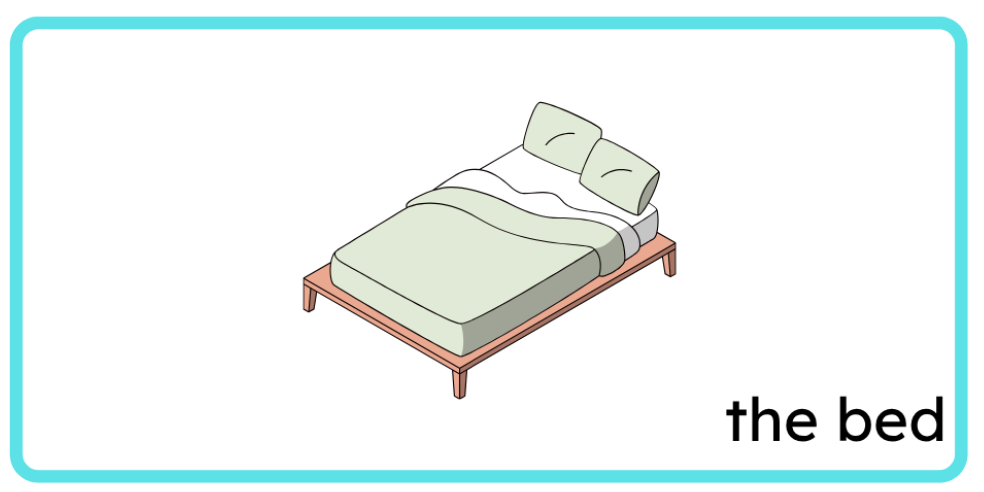 <p>the bed</p>