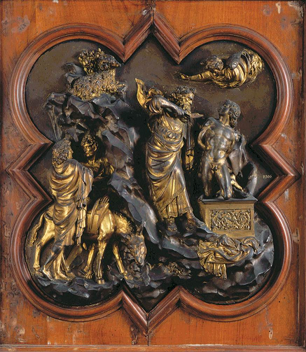 <p>SACRIFICE OF ISAAC (GHIBERTI)</p>
<p>%%<strong>(FIFTEENTH-CENTURY ITALY)</strong>%%</p>
<p>==<strong>(EARLY RENNAISSANCE IN FLORENCE)</strong>==</p>