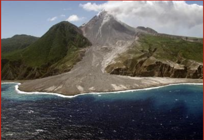 The flank of a volcano can collapse at any time.

\
As magma travels up the channel, the volcano can inflate, and its slopes can become over-steepened. 