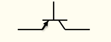 <p>upward arrow (emitter)</p>