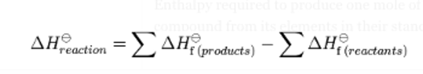 <p>The change in enthalpy of a reaction under standard conditions</p>