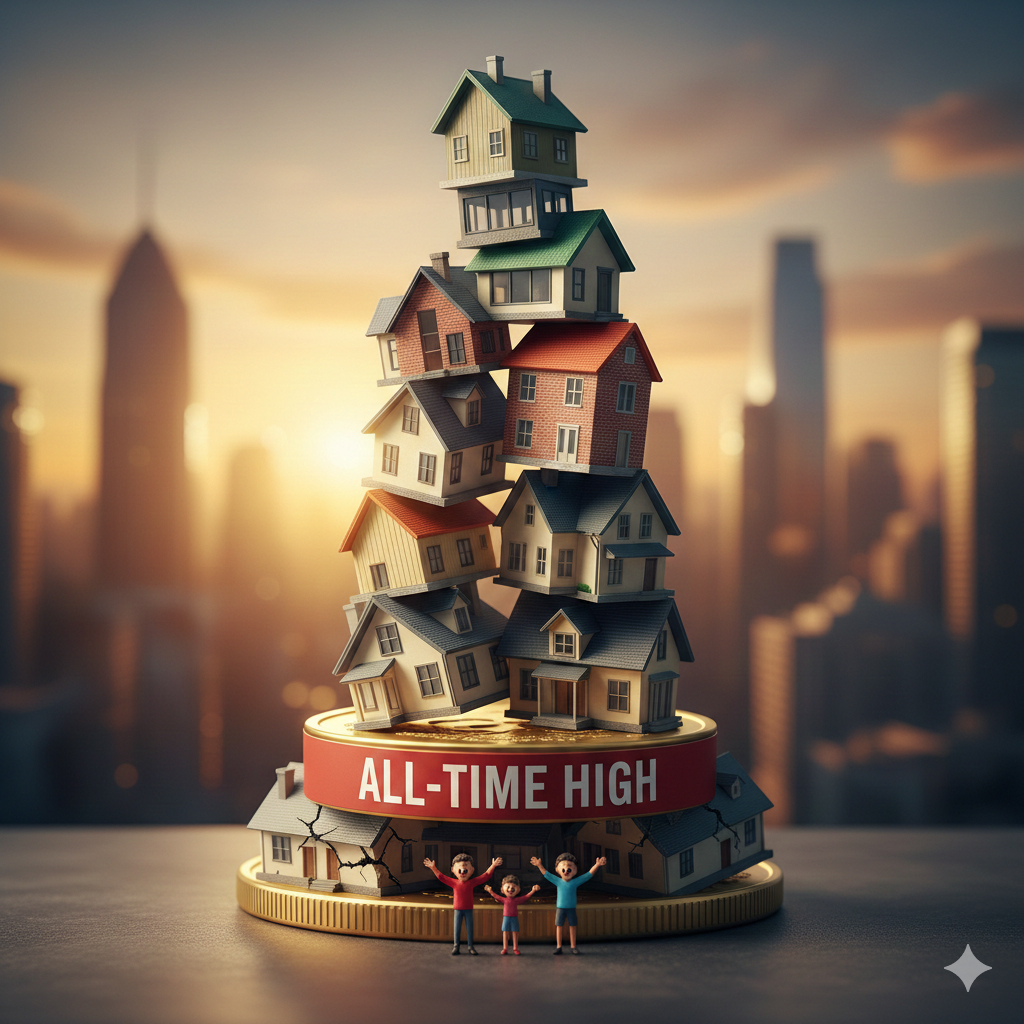 <p>At/reach an all-time high</p>