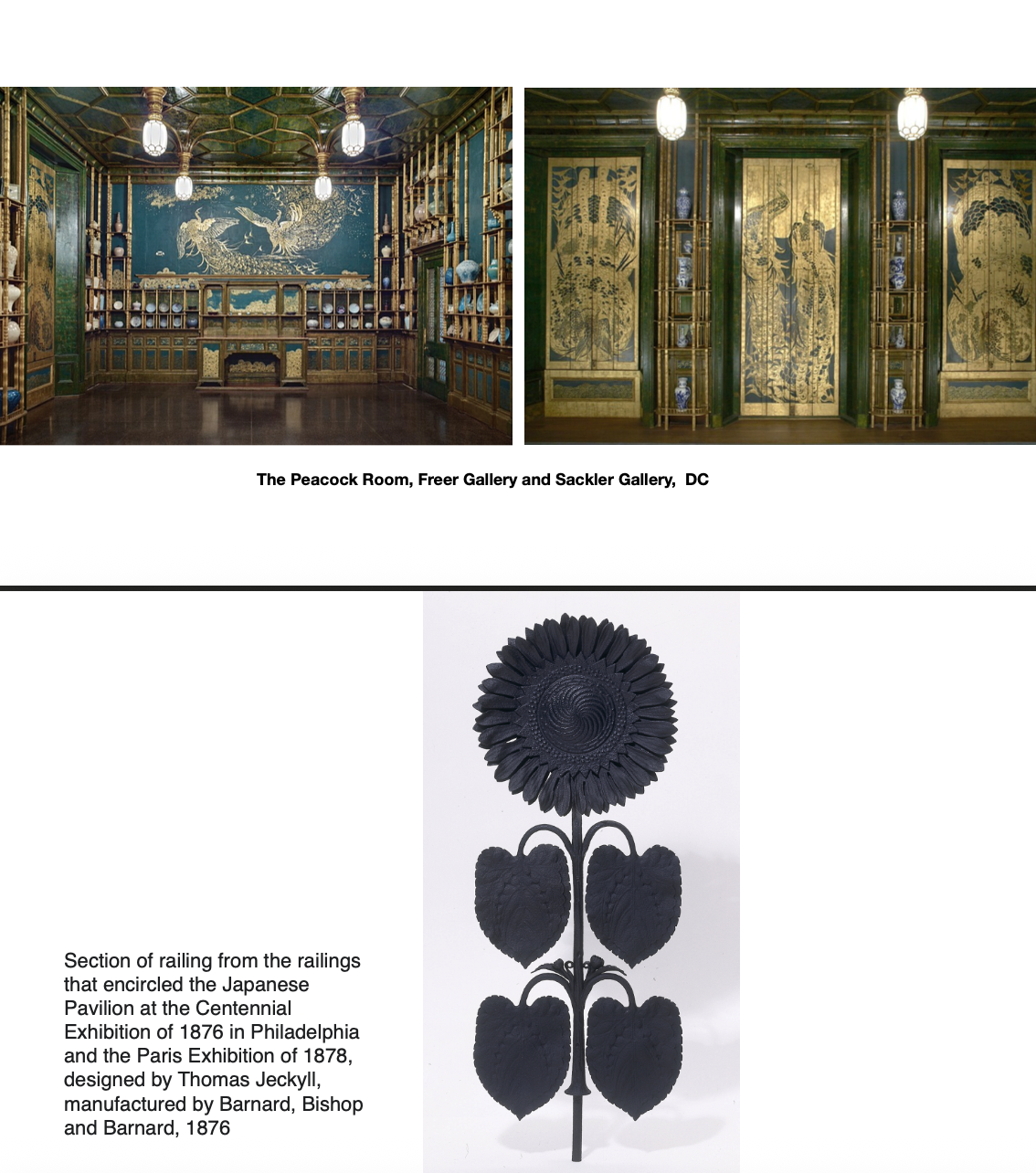 <p>Designer, </p><p>Peacock room and sunflower motif railing </p>