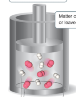 <p>If matter can not leave the system, but heat (energy) can, what type of system is the cylinder piston</p>