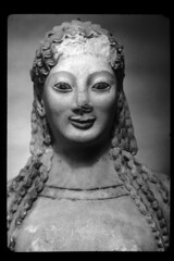 <p>The smile that appears on all Archaic Greek statues from about 570 to 480 BCE. The smile is the Archaic sculptor&apos;s way of indicating that the person portrayed is alive.</p>