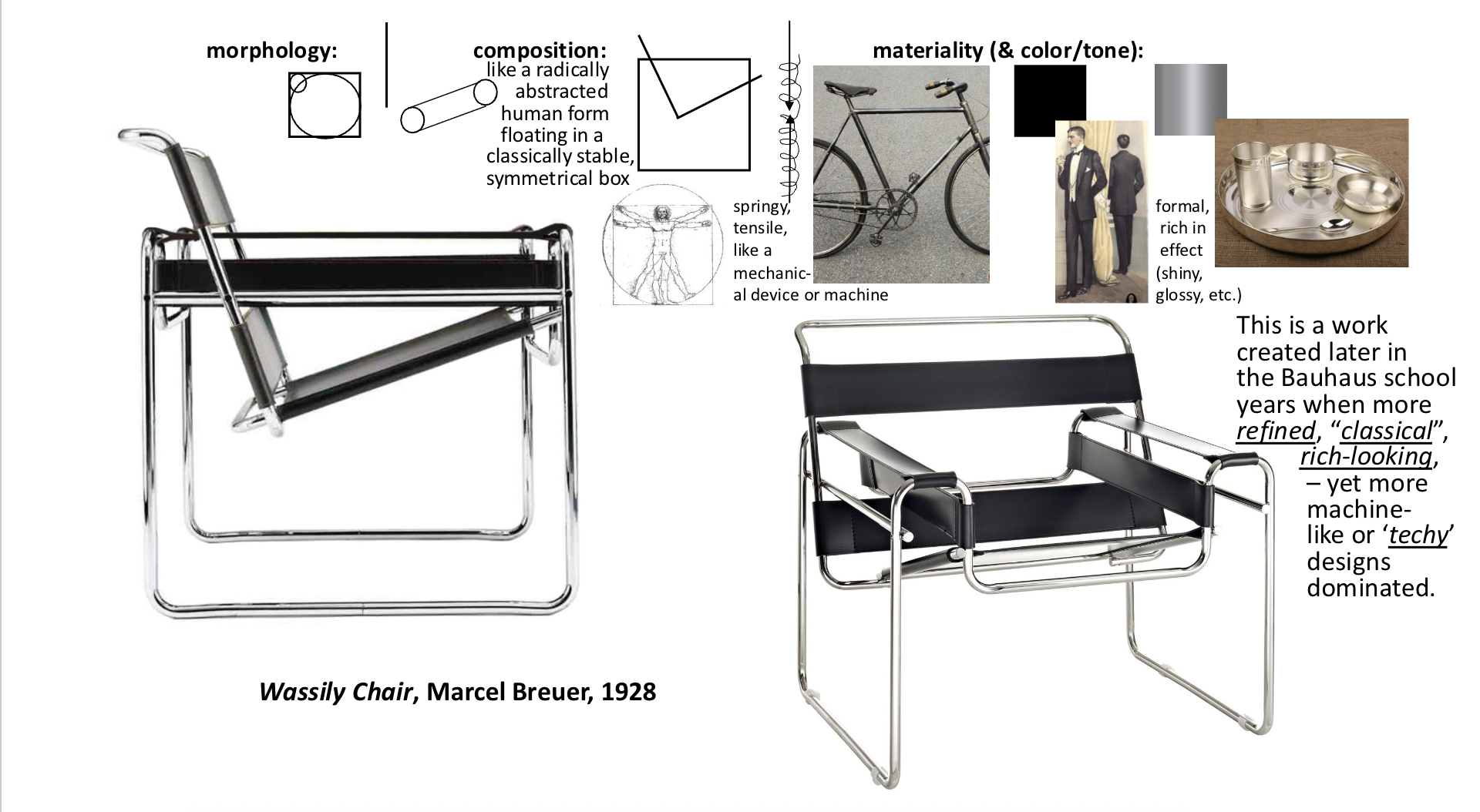 <p><span style="background-color: transparent;"><strong><span>Traits:</span></strong><span> function, craft + machine, simple geometry<br></span><strong><span>Idea:</span></strong><span> unite art/craft/industry<br></span><strong><span>Influences:</span></strong><span> Arts &amp; Crafts, modern technology</span></span></p>