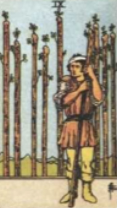 <p>9 of Wands- Upright</p>