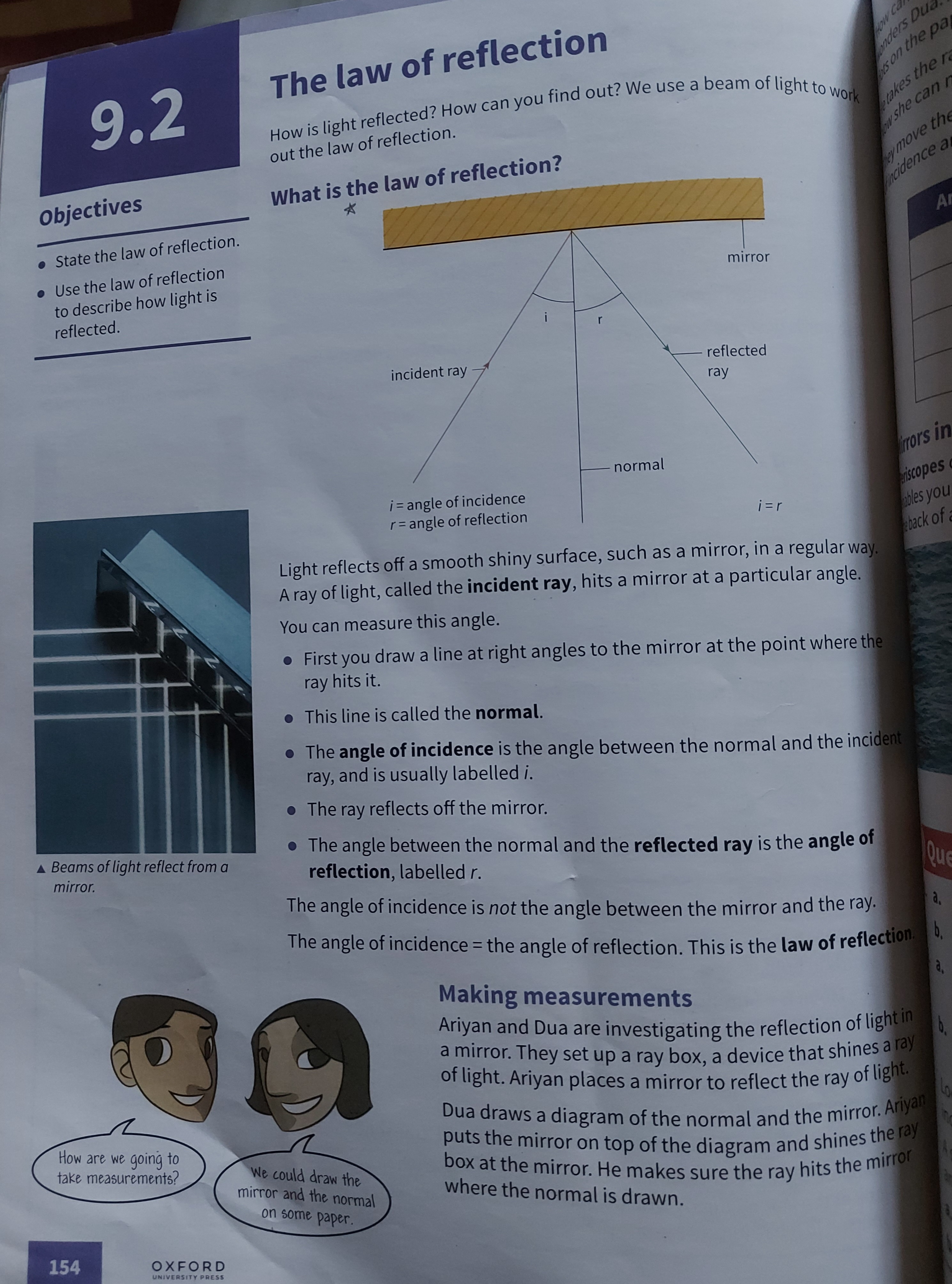 <p>Law of reflections</p>