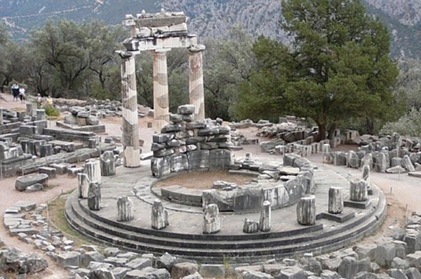 <p>an ancient Greek circular building</p>