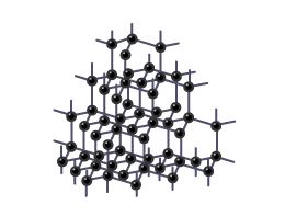 <p> A diamond is a giant molecule of carbon atoms, each atom bonded to four others in a strong, 3D network.</p>