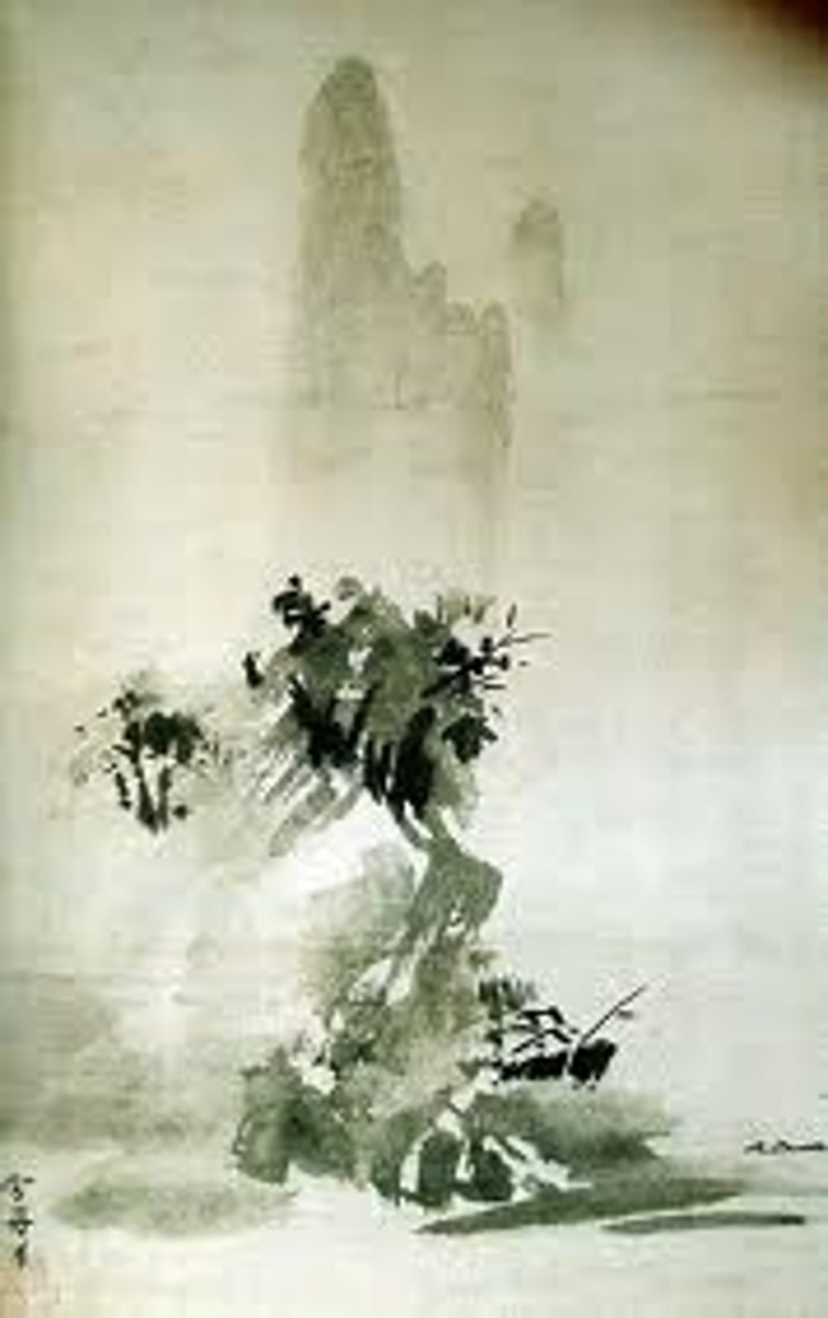 <p>A form of Chinese ink painting that uses black and white ink.</p>
