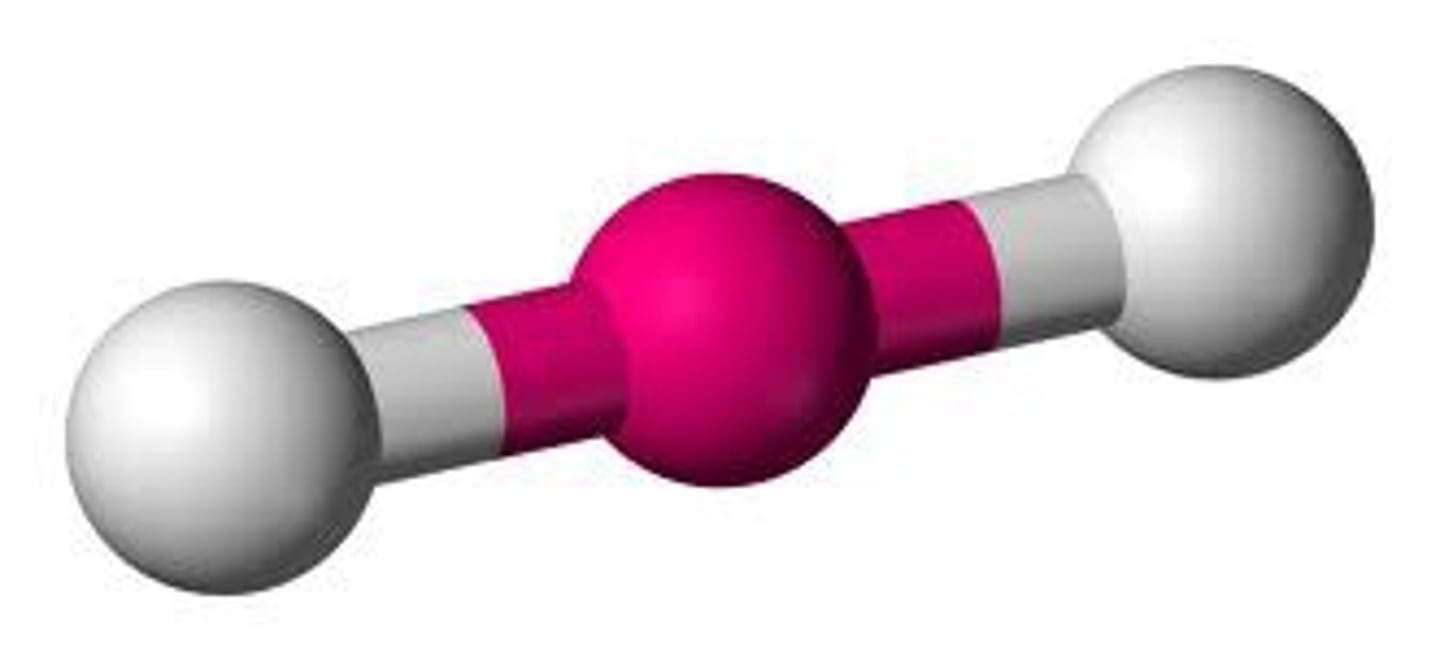 <p>2 bond pairs, 3 lone pairs. 180 degrees</p>