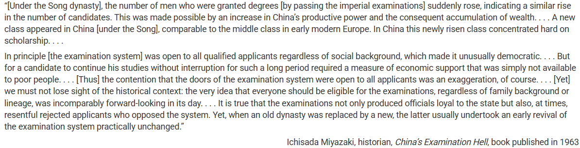 <p>All of the following developments in Song dynasty China were important factors in the accumulation of wealth outlined in the <span>first paragraph</span> EXCEPT</p><p><br></p>