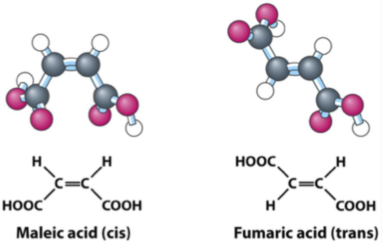<p>Stereoisomers that <strong>differ in substituent arrangement</strong> around a <strong>non-rotating double bond</strong>.</p>