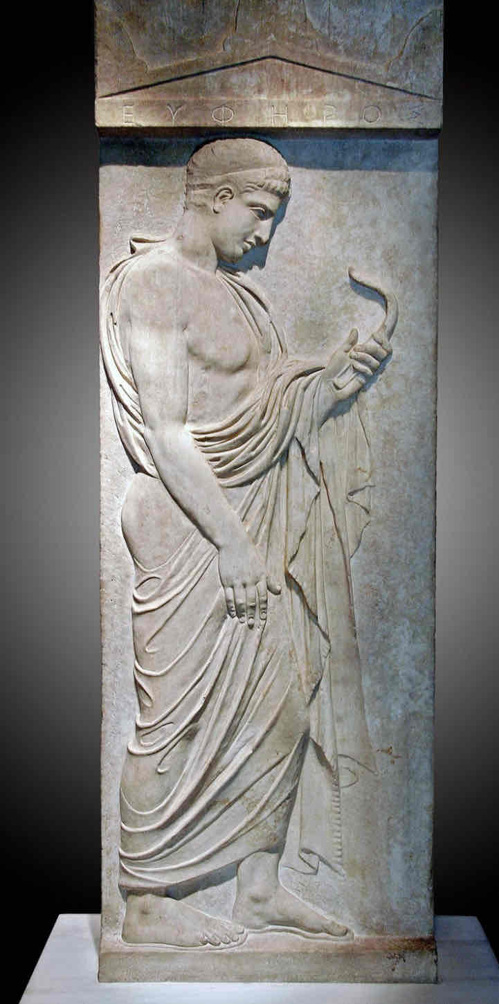 <p>Stele of man with strigil</p>