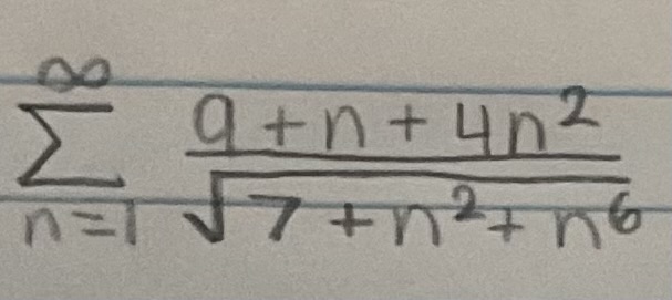 <p>Determine if the series is convergent or divergent. If the series converges, find its sum (if it’s a geometric or telescoping series)</p>
