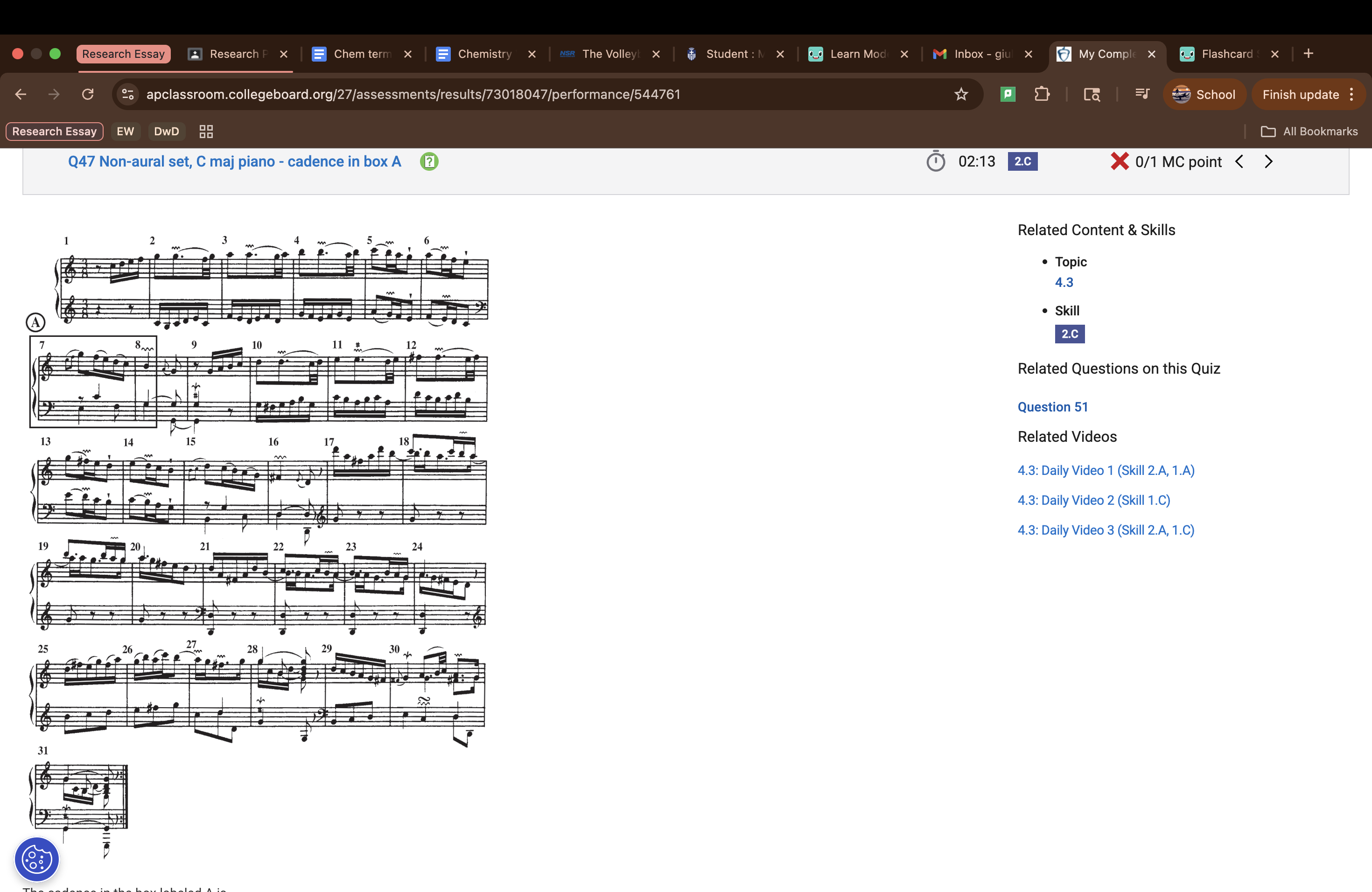 <p>What cadence is shown in the boxed area </p>