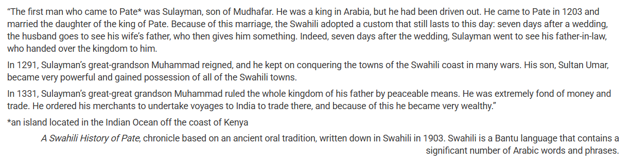 <p>The <span><span>first paragraph</span></span> most directly illustrates how increasing regional interactions led to which of the following developments in the Indian Ocean in the period 1200–1450?</p>