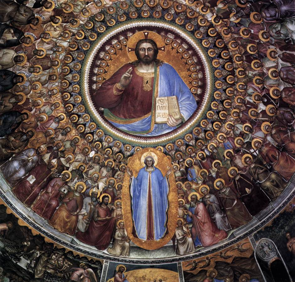 <p>Paradise Dome (Padua Baptistery), narrative frescoes in Padua Cathedral</p>