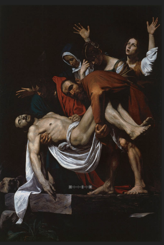 <p>Describe the composition of the Entombment of Christ and its significance </p>