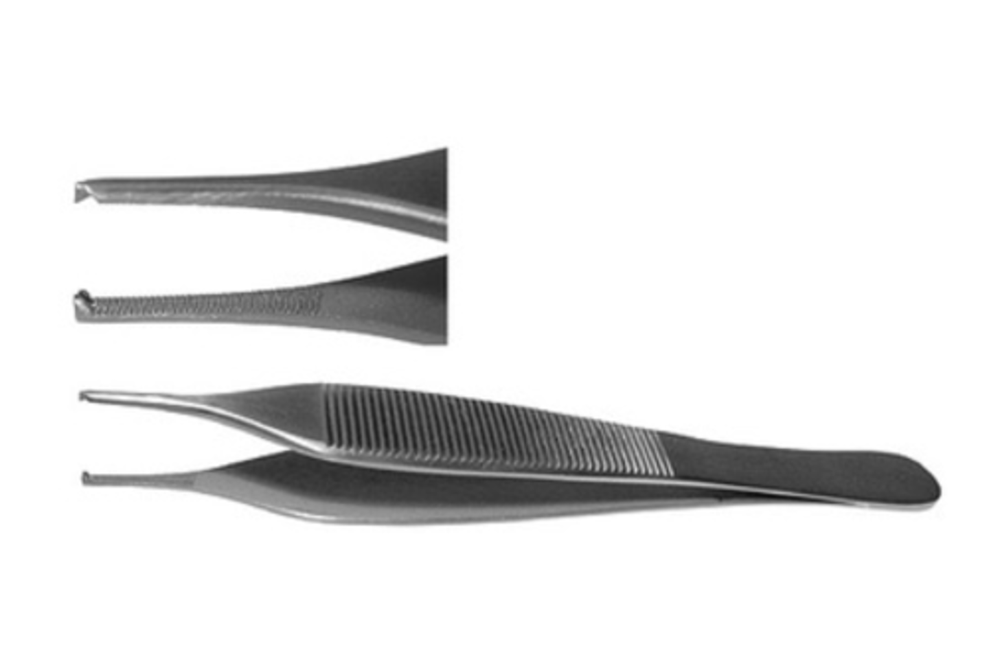 <p>- used to grasp skin layer during closure</p><p>- be careful not to damage skin edge by grasping too tightly with these (don't leave teeth marks)</p><p>- 1x2 teeth</p>