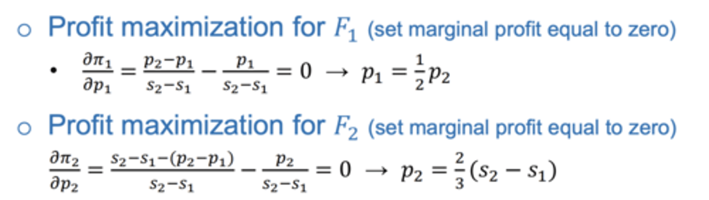 <p>Set the marginal profit to 0</p>