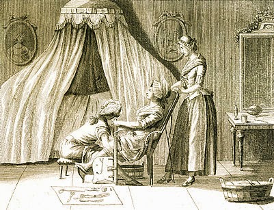 <p>Work with gravity and let nature do its own thing. Delivery positions: kneeling, sitting in assistants lap. Birthing chairs: stools- no man in sight. </p>