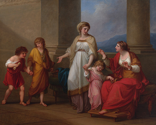 <p><span>Angelica Kauffmann</span> – <em>Cornelia Pointing to Her Treasures</em></p>