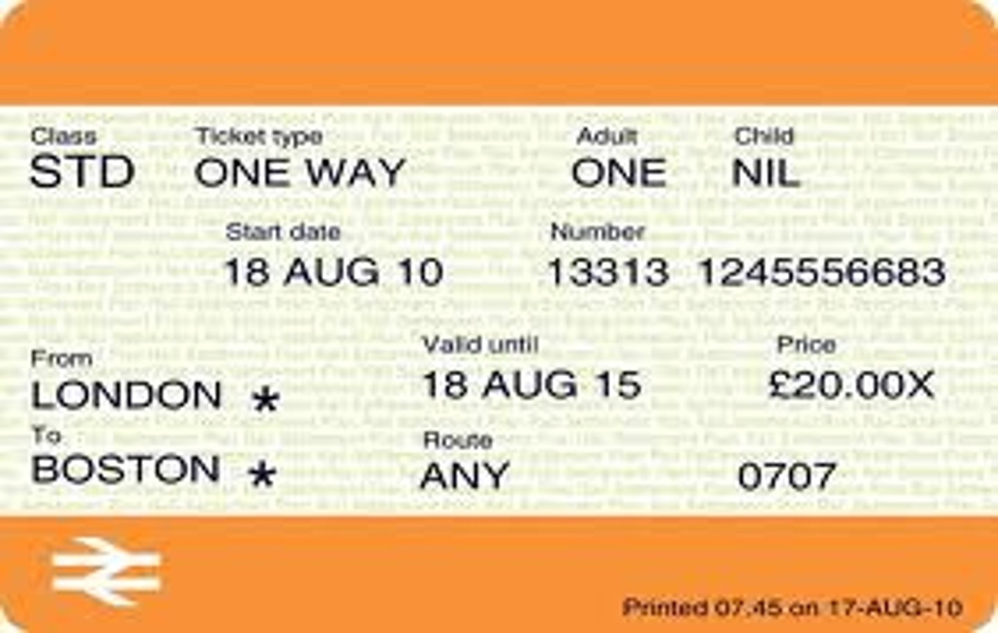 <p>one way ticket</p>