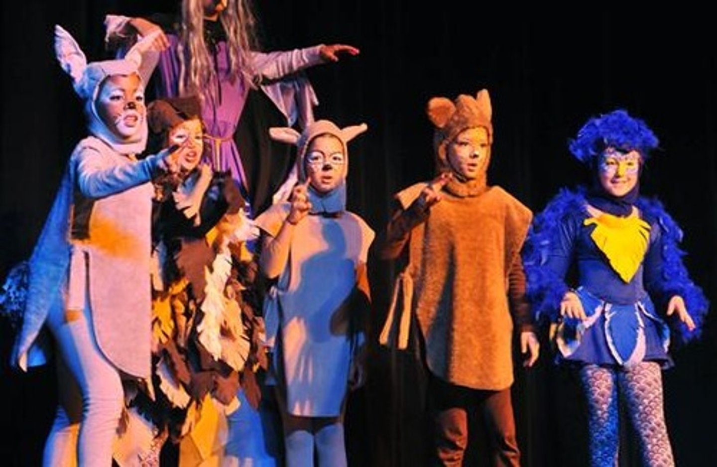 <p>to participate in a theater performance</p>