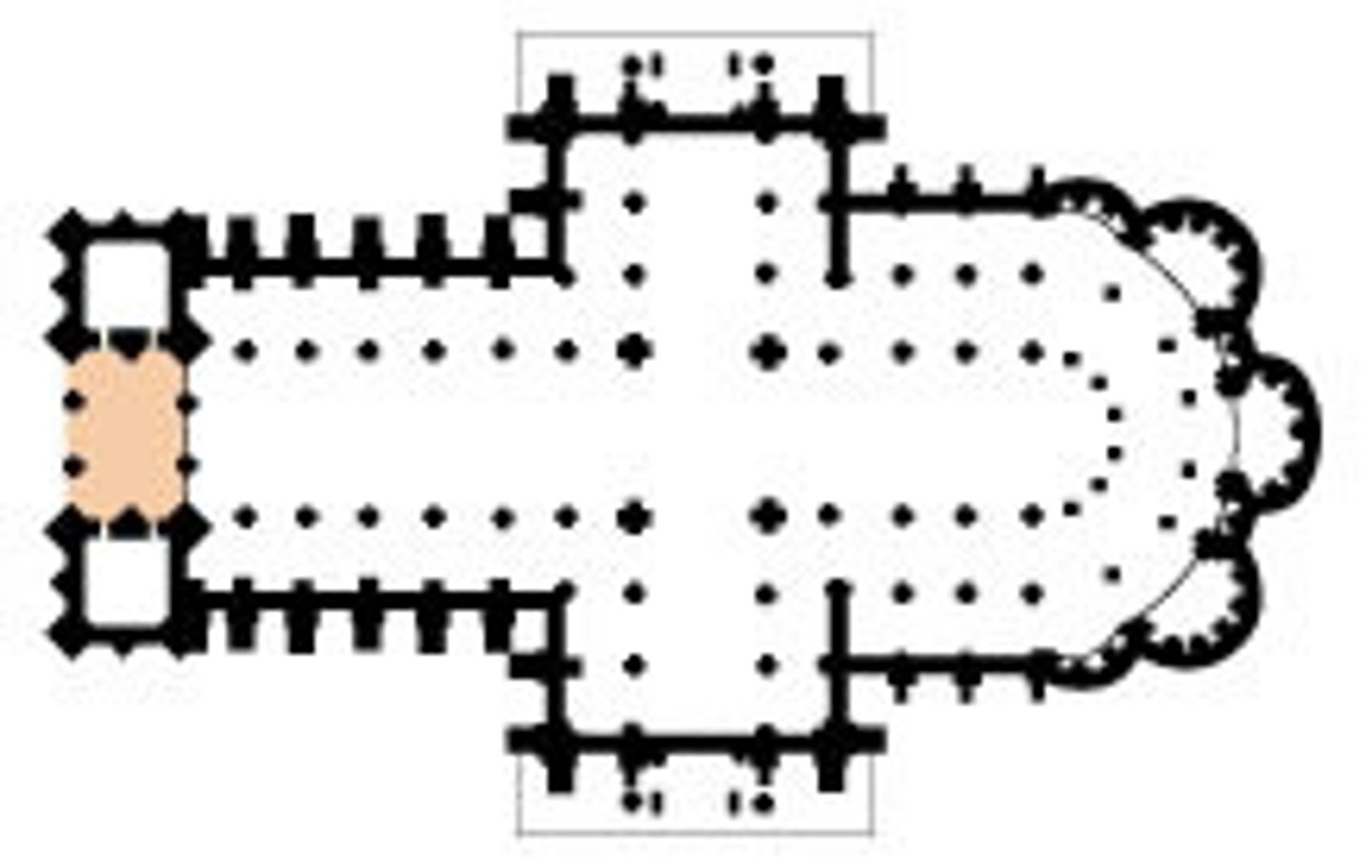 <p>A porch or vestibule of a church, generally colonnaded or arcaded and preceding the nave</p>