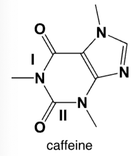 <p>Characterize the amides I and II in caffeine.</p>