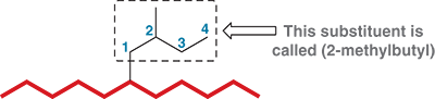 <ol><li><p>You will begin by placing numbers on the substituent, going away from the parent chain</p></li><li><p>You will name them using a list</p></li><li><p>Ex: </p></li></ol><p></p>