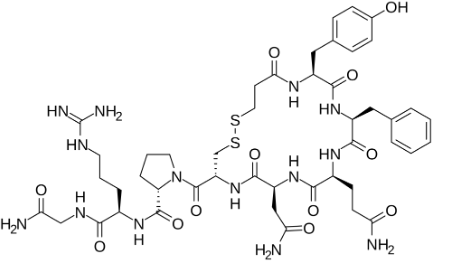 <p><span>Based on the structure of the antidiuretic hormone desmopressin below, which mode of absorption is the most likely?</span></p>