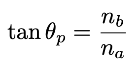 <p>At one particular angle of incidence, called the polarizing angle (θ<span style="line-height: normal;">p</span>), the reflected light rays have a single polarization perpendicular to the plane of refraction. </p><p>When unpolarized light is incident at this angle, the light that is reflected from the surface is perfectly polarized.</p>