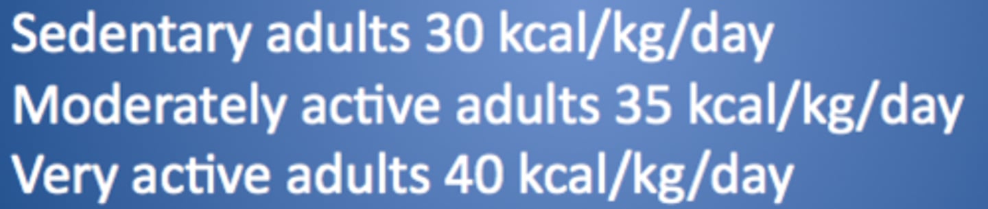 <p>Vary between individuals and depend on factors such as age, gender and activity levels</p>