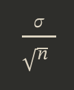 <p>The standard deviation of the distribution of sample means; offers a more precise way to describe the variability of the distribution of sample means</p>