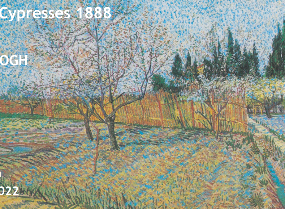 <p>Orchaard with Cypresses</p>
