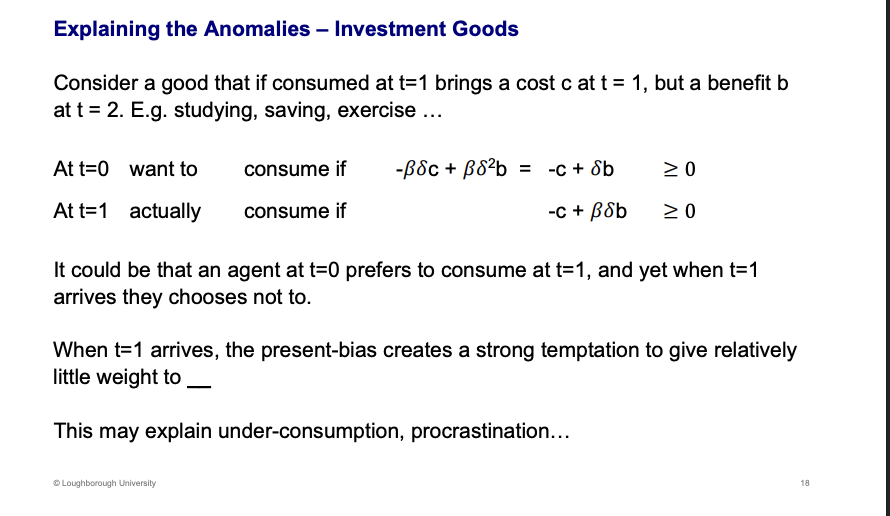 <p><span><u><span>The future benefits, b</span></u></span></p><p>&nbsp;</p><p>Revising example - immediate cost with a future benefit, sit down over Christmas - increase chances of getting a better grade</p>