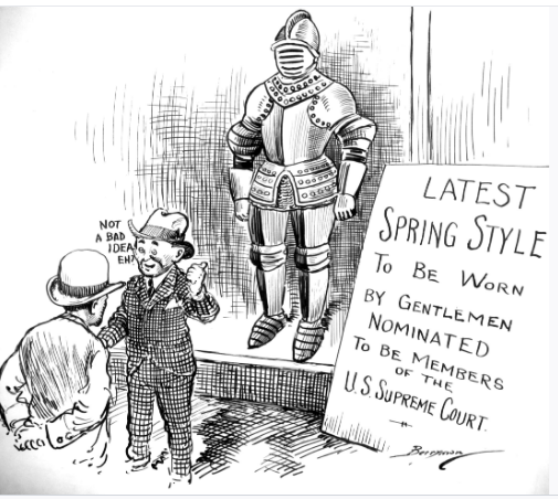 <p>What does the suit of armor in the image represent?</p>