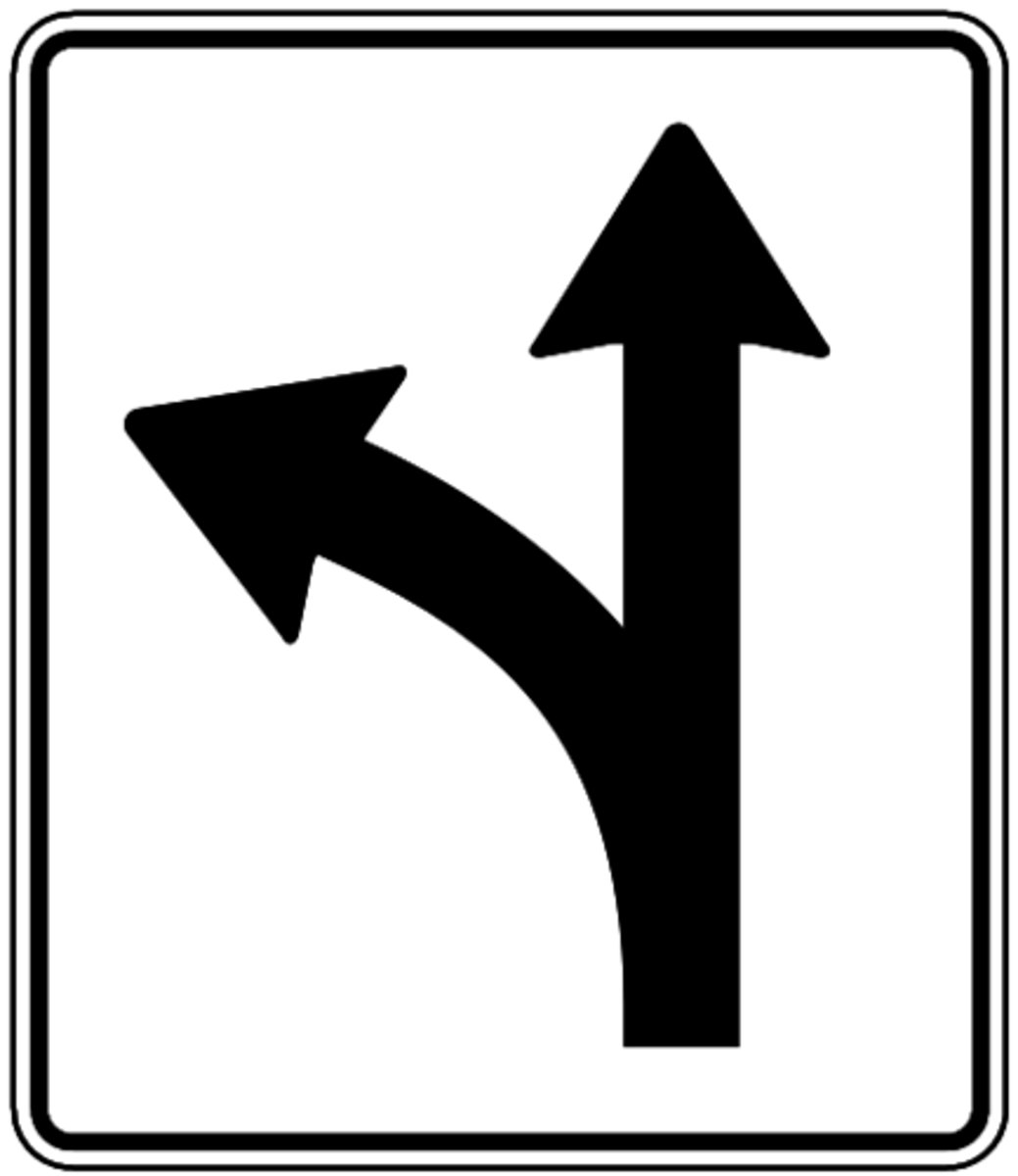 <p>Vehicles may either go straight or turn left</p>