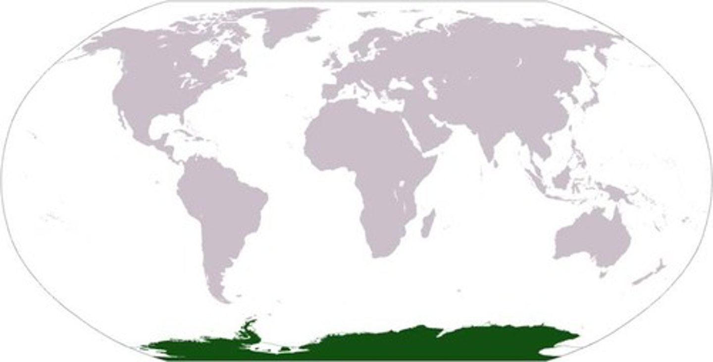 <p>The continent shaded in on the map =</p>