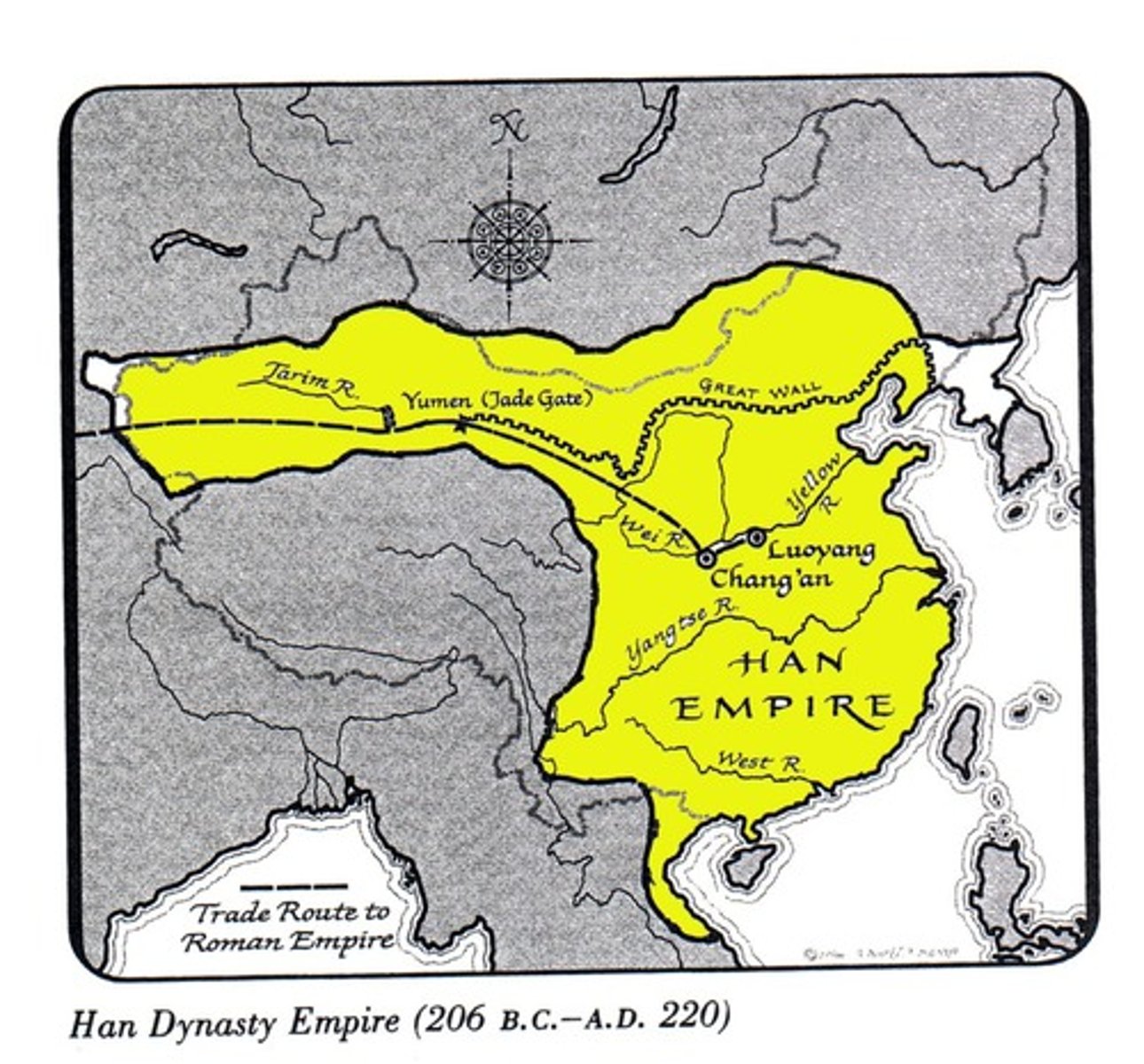 <p>(221-207 BCE) The first centralized dynasty of China that used Legalism as its base of belief.</p>