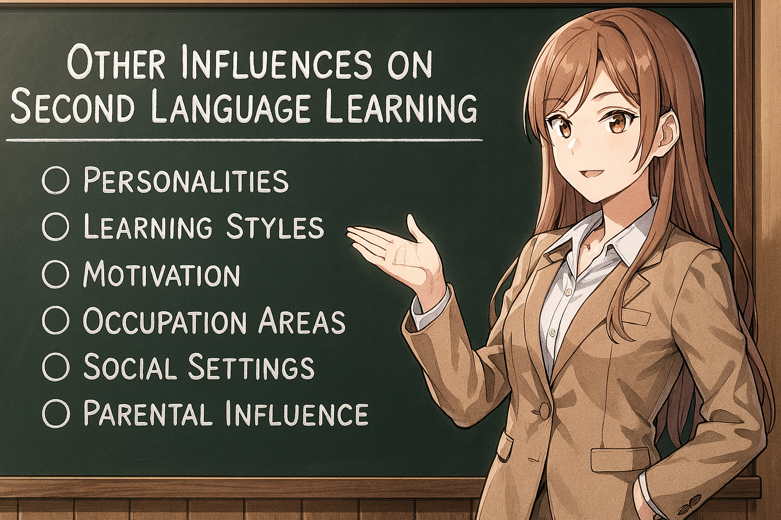 <p>Other Influences on Second Language Learning</p>