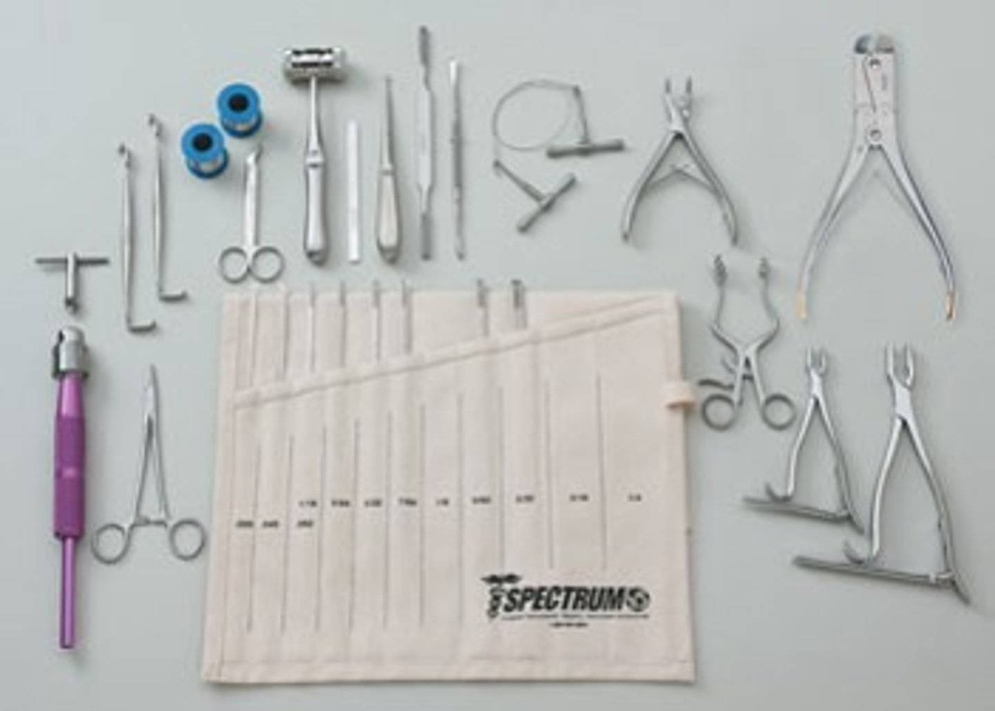 <p>sterile instruments prepared for a surgery procedure</p>