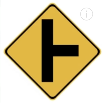 <p>This road sign means:</p><p>A. All traffic turn right</p><p>B. A side road enters ahead</p><p>C. Use detour- direct route is closed</p>