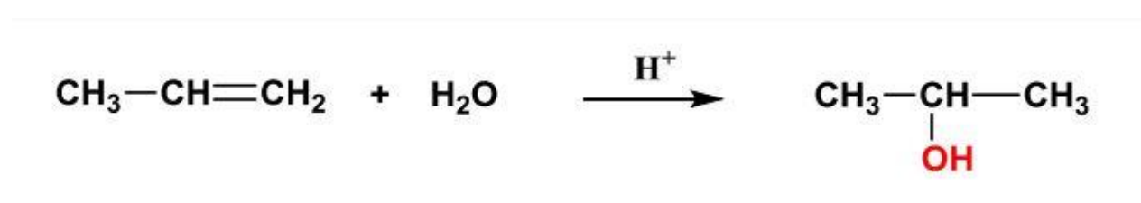 <p>Xúc tác : <strong>H2O, H+</strong></p><p>Sản phẩm : ancol bậc 2</p>