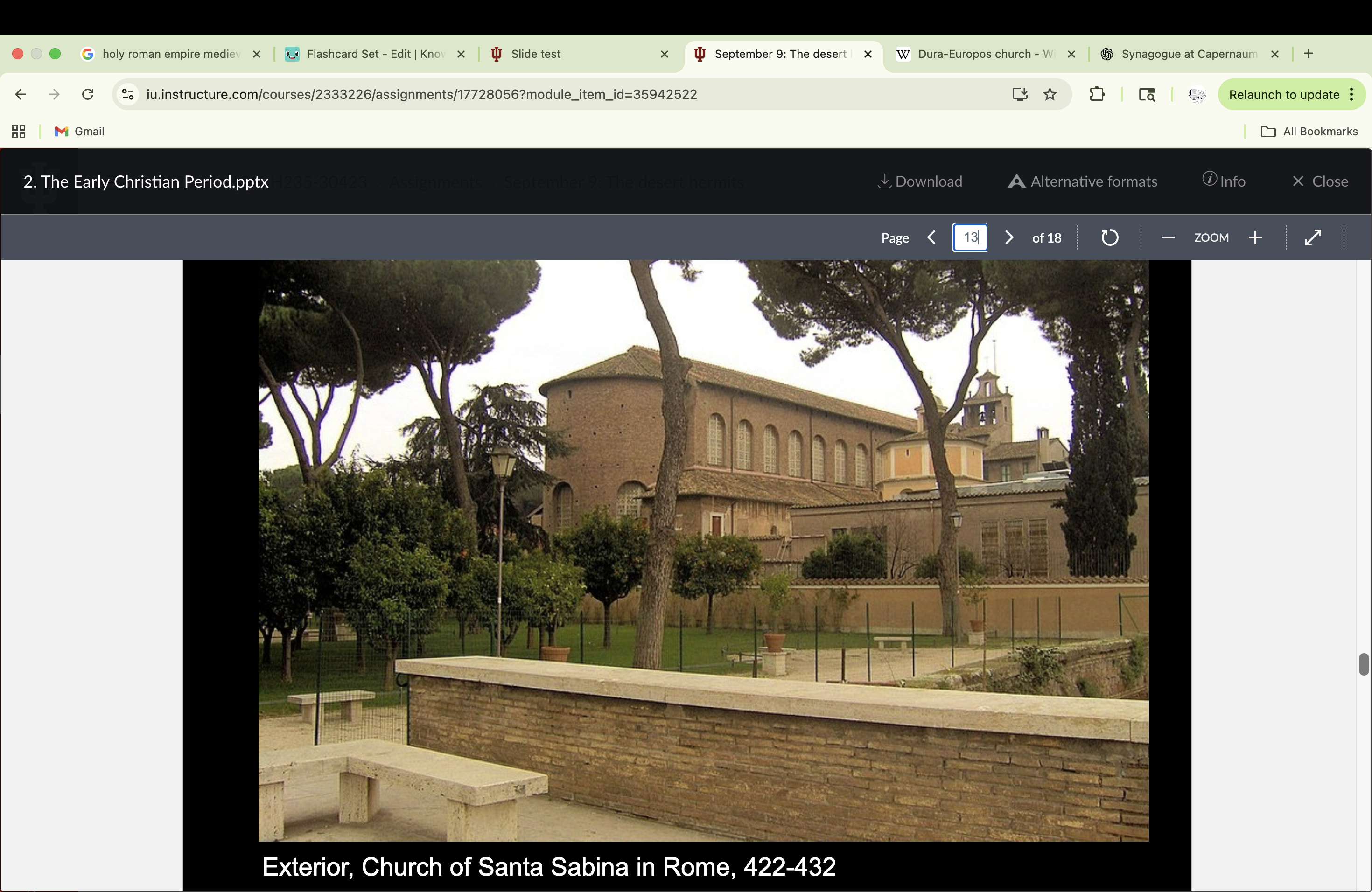 <p>Exterior and Interior of the church of Santa Sabina in Rome, (Italy) 422-432 CE</p>