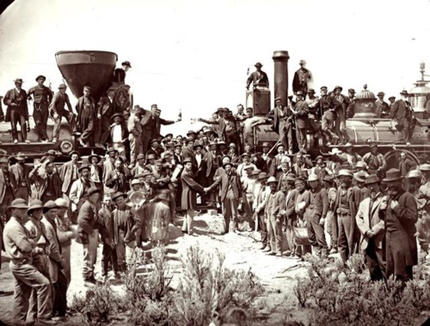 <p>Where the railroad was completed. Expanding from 35,000 miles in 1865 to 192,000 miles in 1900.</p>