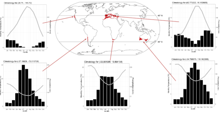 <p>High seasonality in temp and precip; wet season is during cold season</p>